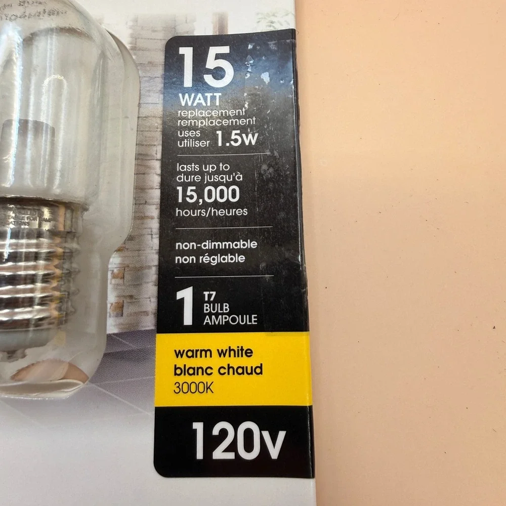 Feit Electric T7 LED Light Bulb, 15W Equivalent, 1.5W,‎ 80 Lumens, E17 Base, War